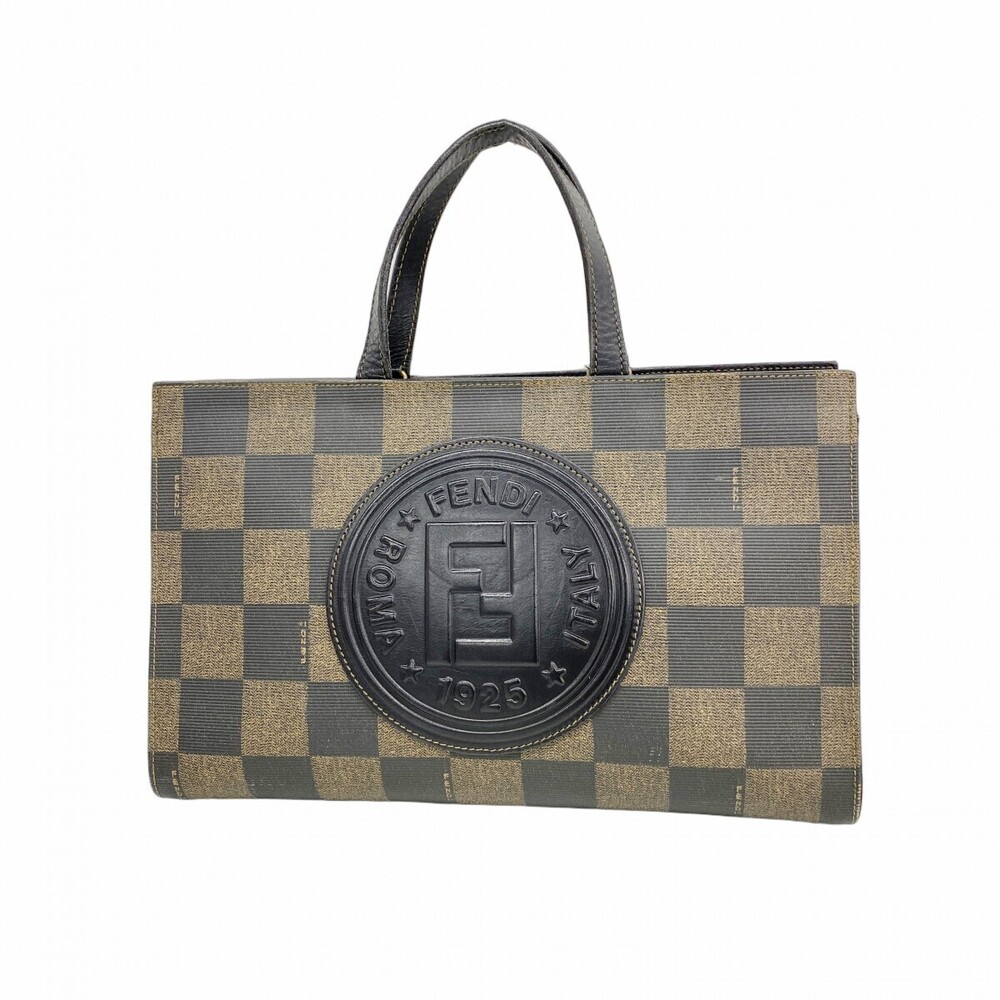 Chanel Handbag Black Brown Silver Hardware
